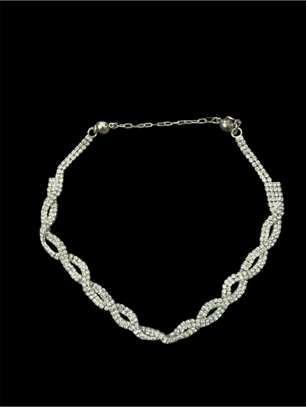 By Alexa Rae Metalic Pearl White Rhinestone Chain - Picture 4 of 6